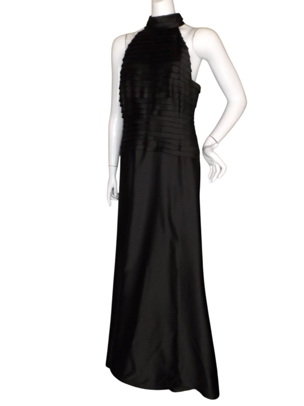 Vintage TADASHI Maxi Dress/Gown, L/12, Dark Brown, Floor length, Bandage Tiers - Picture 5 of 12